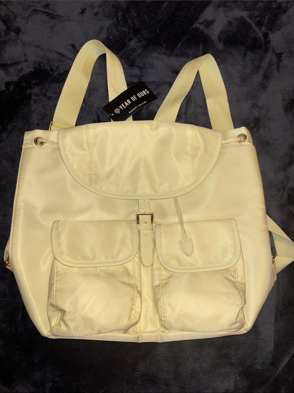 Year of Ours Light Cream Nylon Backpack Tote